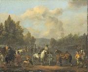 LINGELBACH, Johannes The riding school oil on canvas